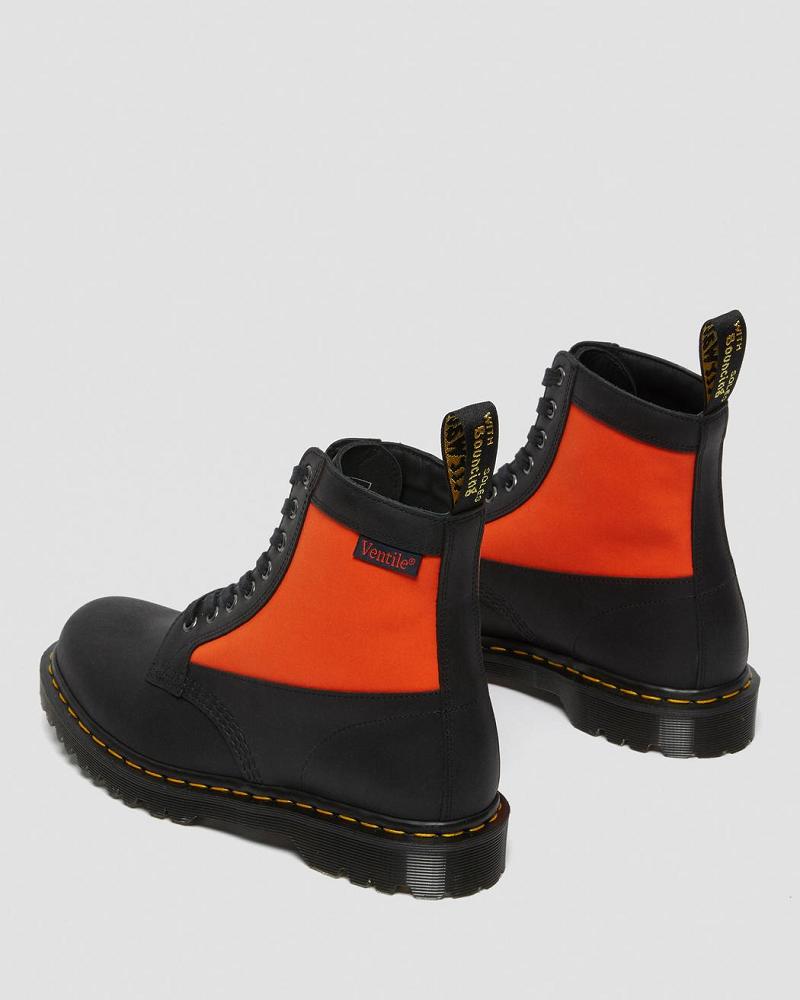 Dr Martens 1460 Panel Made in England Læder Snørestøvler Dame Sort | DK 174XYU